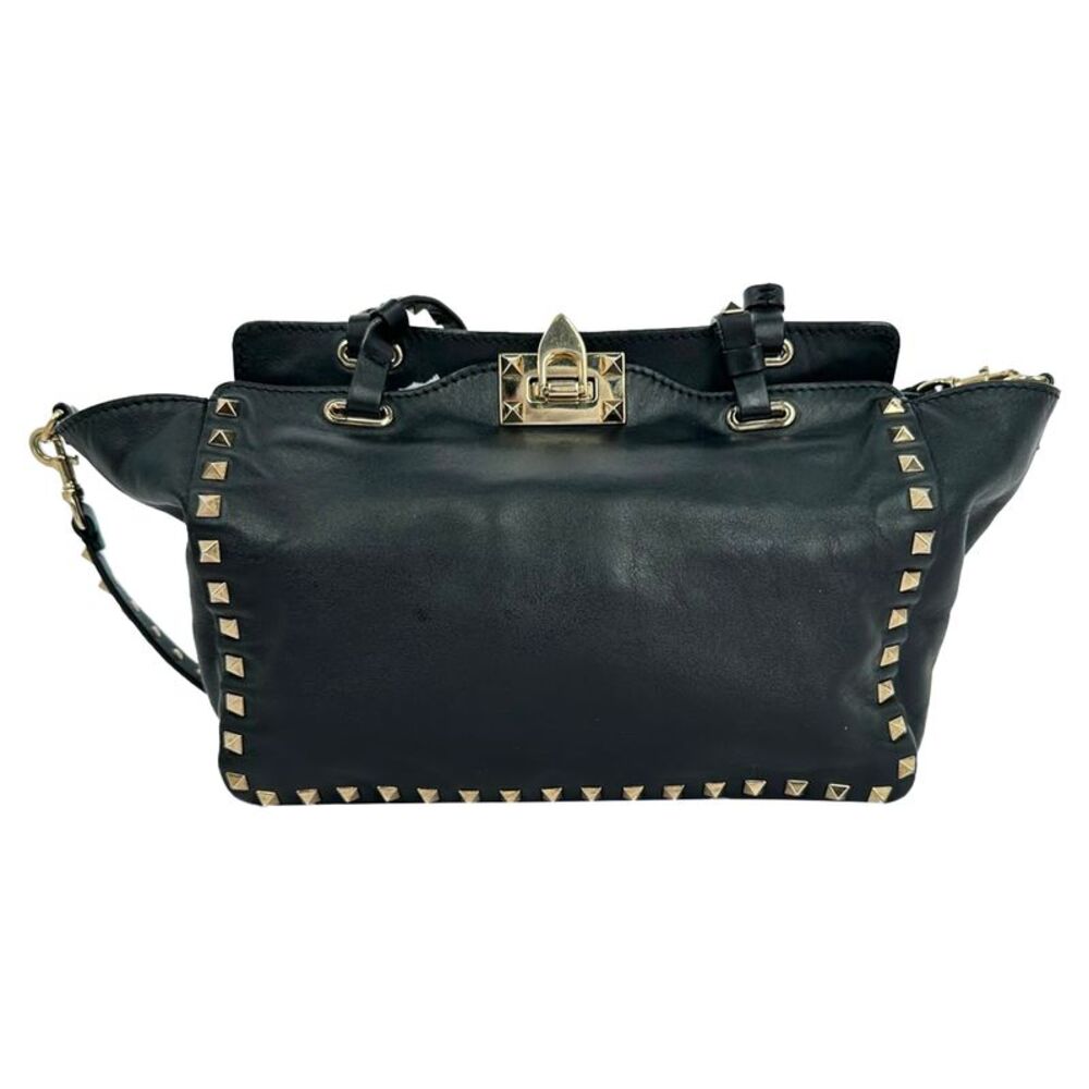 Valentino Garavani Medium Rockstud Tote Bag in Black Leather